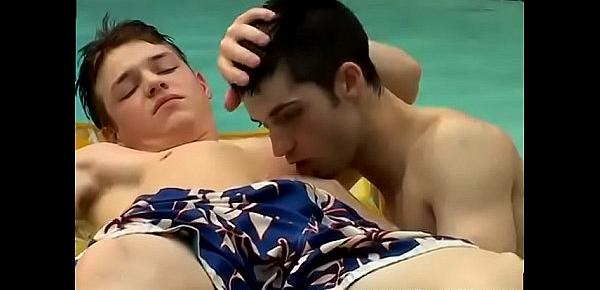  First time teen gay sex movie Kaleb&039;s Pissy Pool Party